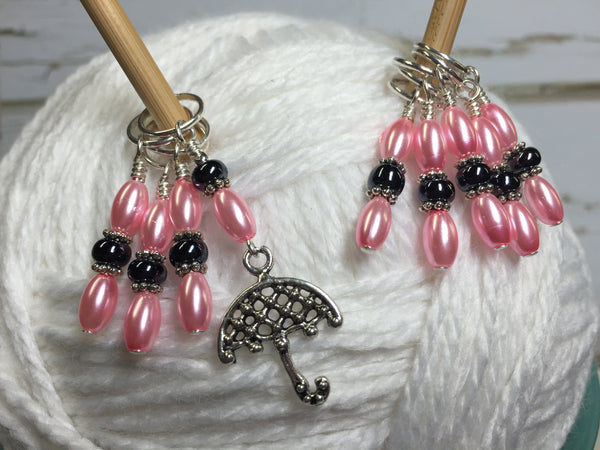 Pink Umbrella Stitch Marker Set – Jill's Beaded Knit Bits