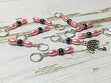 Pink Umbrella Stitch Marker Set , stitch markers - Jill's Beaded Knit Bits, Jill's Beaded Knit Bits
 - 4