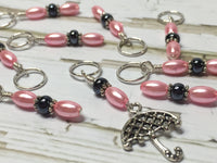 Pink Pearl Parasol Stitch Marker Set , Stitch Markers - Jill's Beaded Knit Bits, Jill's Beaded Knit Bits
 - 5