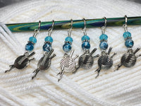 Yarn Ball & Knitting Needles Stitch Markers- Set of 6 , Stitch Markers - Jill's Beaded Knit Bits, Jill's Beaded Knit Bits
 - 2