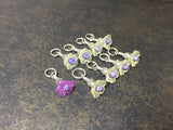 Flowers Snag Free Stitch Markers- Yellow & Purple , Stitch Markers - Jill's Beaded Knit Bits, Jill's Beaded Knit Bits
 - 4
