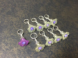 Flowers Snag Free Stitch Markers- Yellow & Purple , Stitch Markers - Jill's Beaded Knit Bits, Jill's Beaded Knit Bits
 - 5