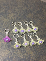 Flowers Snag Free Stitch Markers- Yellow & Purple , Stitch Markers - Jill's Beaded Knit Bits, Jill's Beaded Knit Bits
 - 7