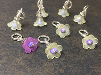 Flowers Snag Free Stitch Markers- Yellow & Purple , Stitch Markers - Jill's Beaded Knit Bits, Jill's Beaded Knit Bits
 - 8