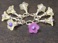 Flowers Snag Free Stitch Markers- Yellow & Purple , Stitch Markers - Jill's Beaded Knit Bits, Jill's Beaded Knit Bits
 - 1