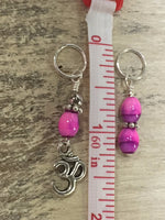 Pink Yoga Stitch Marker Set- Snag Free , stitch markers - Jill's Beaded Knit Bits, Jill's Beaded Knit Bits
 - 10
