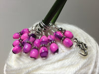 Pink Yoga Stitch Marker Set- Snag Free , stitch markers - Jill's Beaded Knit Bits, Jill's Beaded Knit Bits
 - 3