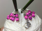 Pink Yoga Stitch Marker Set- Snag Free , stitch markers - Jill's Beaded Knit Bits, Jill's Beaded Knit Bits
 - 5
