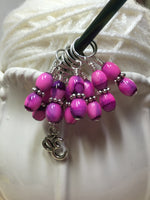 Pink Yoga Stitch Marker Set- Snag Free , stitch markers - Jill's Beaded Knit Bits, Jill's Beaded Knit Bits
 - 6