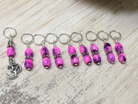 Pink Yoga Stitch Marker Set- Snag Free , stitch markers - Jill's Beaded Knit Bits, Jill's Beaded Knit Bits
 - 8